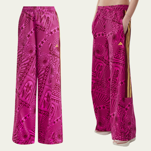 NWT Adidas x FARM RIO Wide Leg Track Pants sz Medium Flared Joggers Rare Collab - Picture 1 of 11